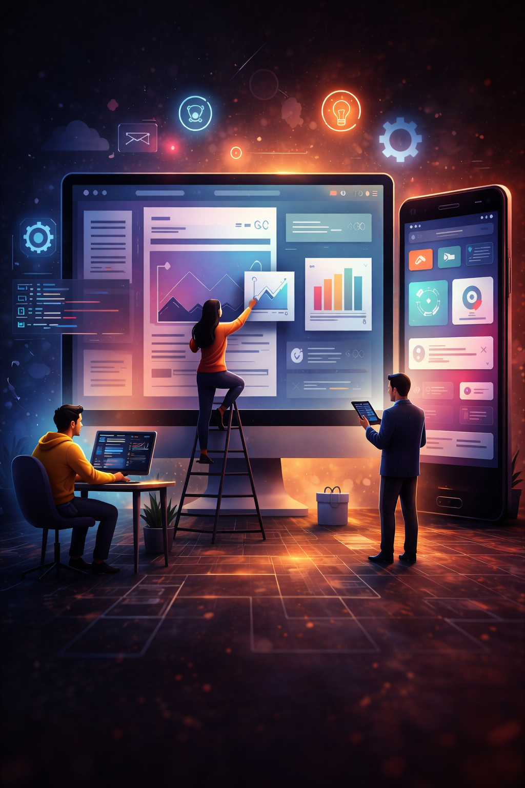 ChatGPT Image 12 فبراير 2026، 10_54_25 م تصميم مواقع وتطبيقات: الدليل الشامل لنجاح مشروعك الرقمي