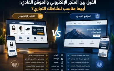 الفرق بين المتجر الإلكتروني والموقع العادي: أيهما مناسب لنشاطك التجاري؟